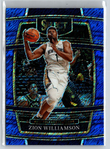 2021-22 Panini Select #96 Zion Williamson Blue Shimmer Prizms K44