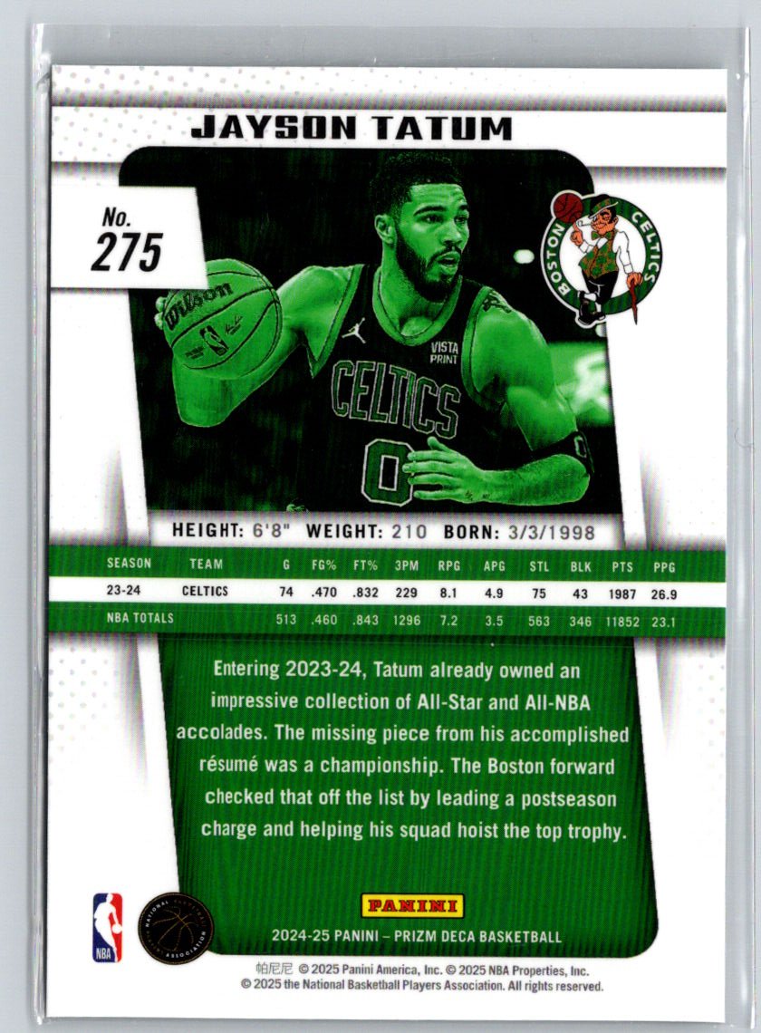 2024-25 Panini Prizm Deca #275 Jayson Tatum K44
