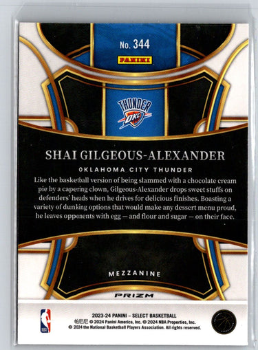 2023-24 Panini Select #344 Shai Gilgeous-Alexander Red Cracked Ice Prizms K45