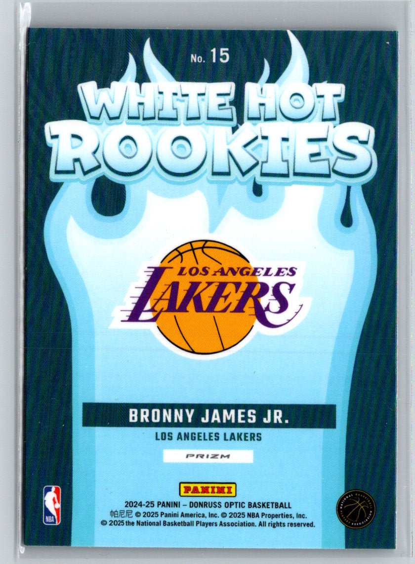 2024-25 Donruss Optic #15 Bronny James Jr. White Hot Rookies Purple K46