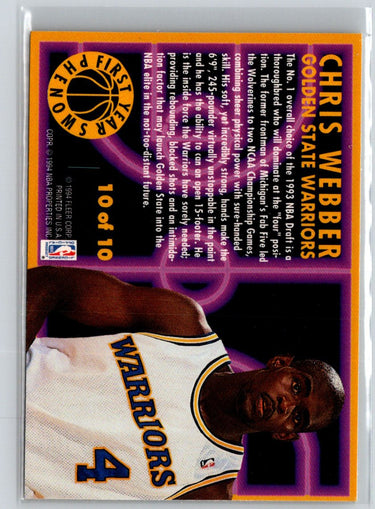 1993-94 Fleer #10 Chris Webber First Year Phenoms K47