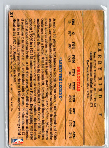 1993 Action Packed Hall of Fame #21G Larry Bird 24K Gold K48