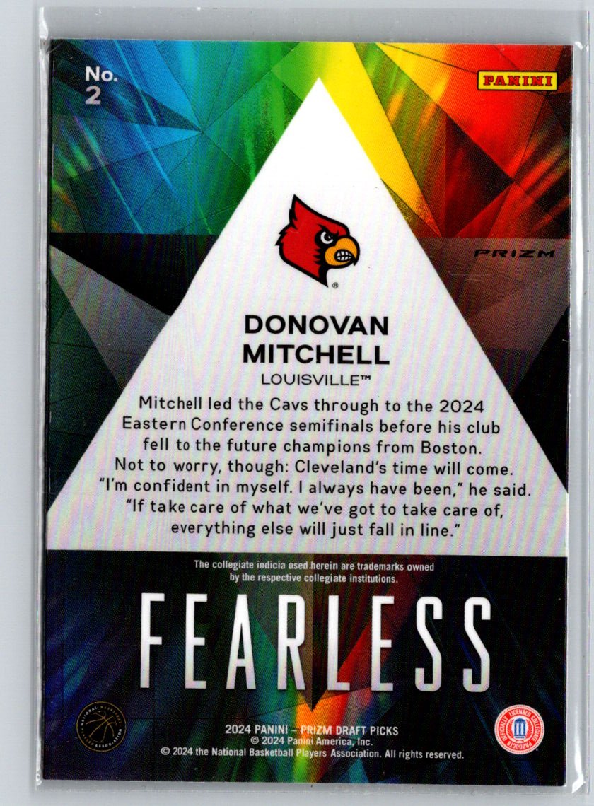 2024 Panini Prizm Draft Picks - Fearless Prizms Ice #2 Donovan Mitchell K48