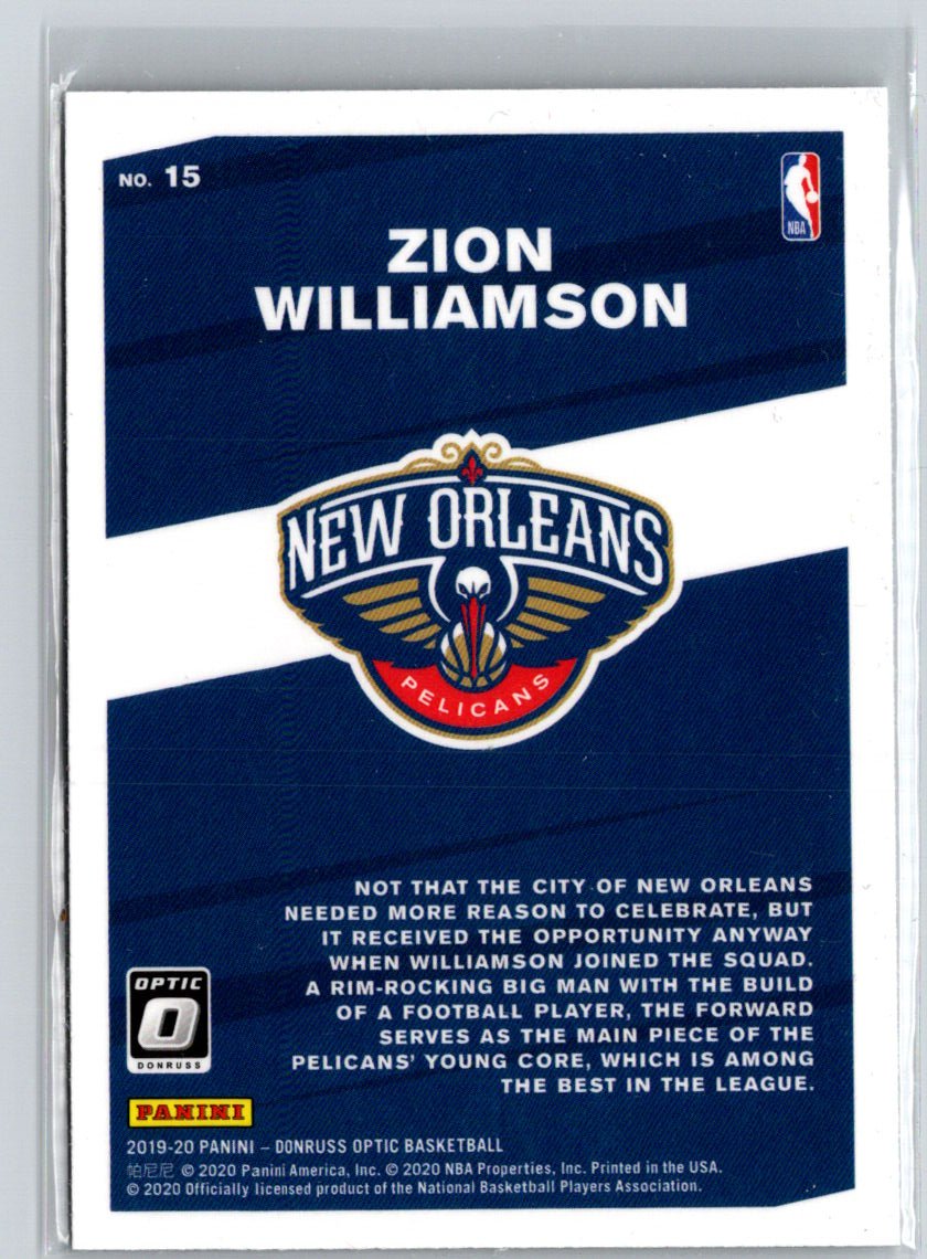 2019-20 Donruss Optic #15 Zion Williamson My House! K48