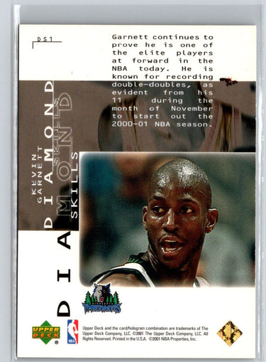 2000-01 Upper Deck Black Diamond #DS1 Kevin Garnett Diamond Skills K48