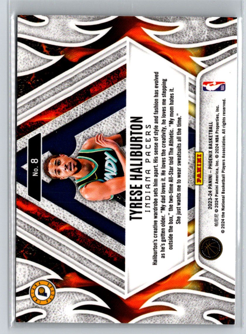 2023-24 Panini Phoenix #8 Tyrese Haliburton Fire Forged K49