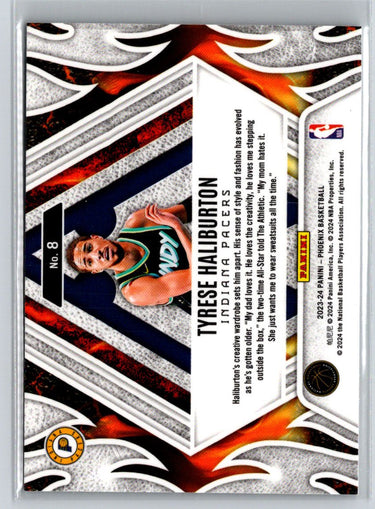 2023-24 Panini Phoenix #8 Tyrese Haliburton Fire Forged K49
