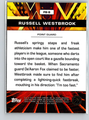 2023-24 Topps Chrome #PB-8 Russell Westbrook Power Boosters Refractor Green K49