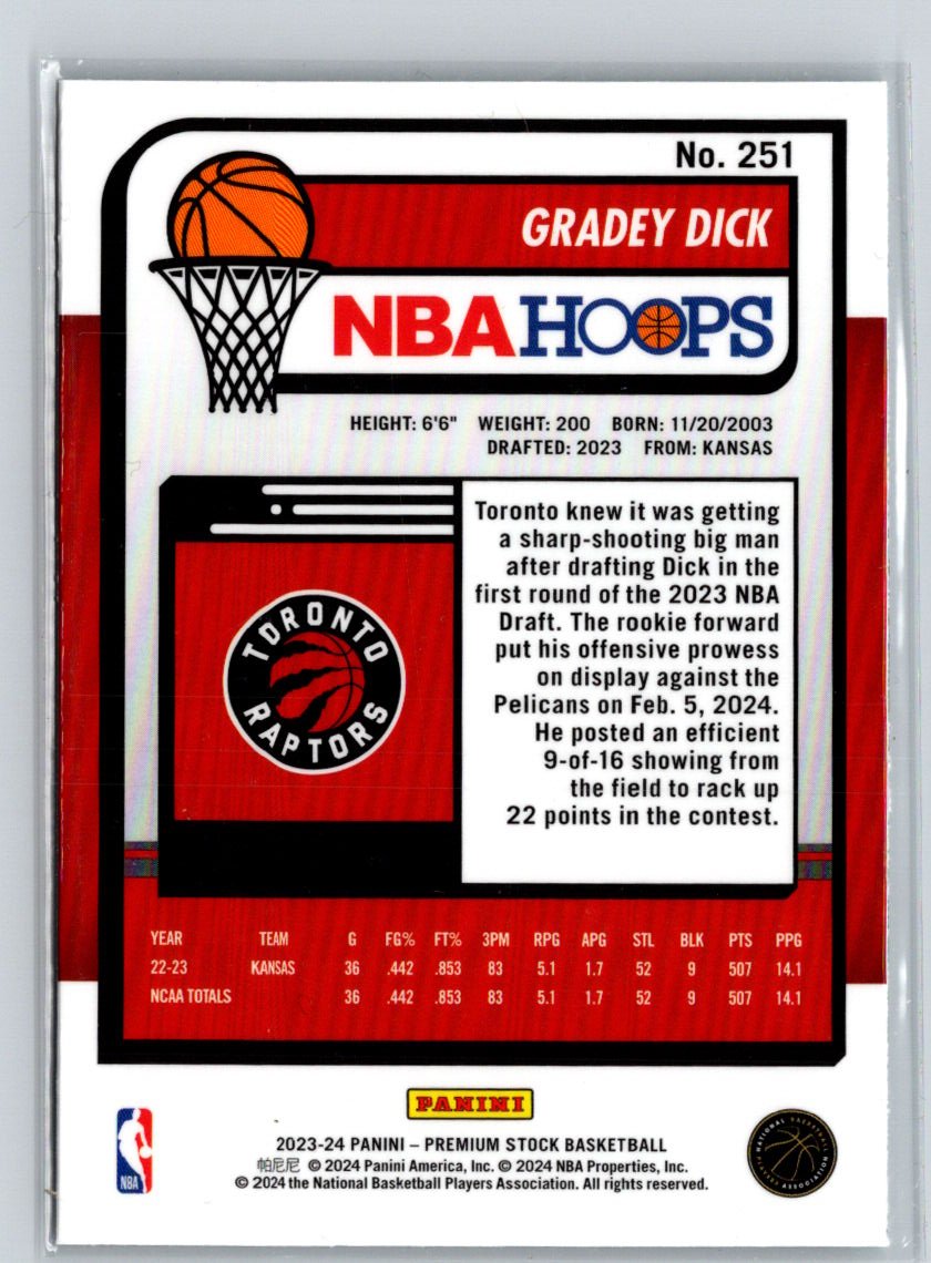 2023-24 Hoops Premium Stock #251 Gradey Dick K49