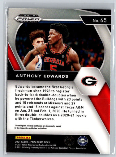 2021 Panini Prizm Draft Picks #65 Anthony Edwards K50