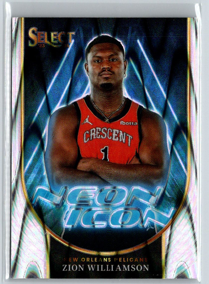 2023-24 Panini Select #10 Zion Williamson Neon Icon Tectonic Prizms K50