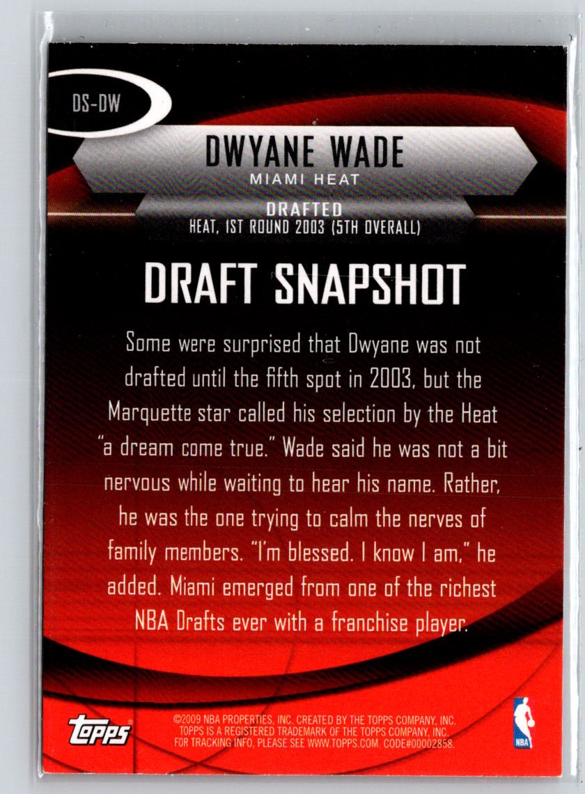2009-10 Topps #DS-DW Dwyane Wade Draft Snapshot K51