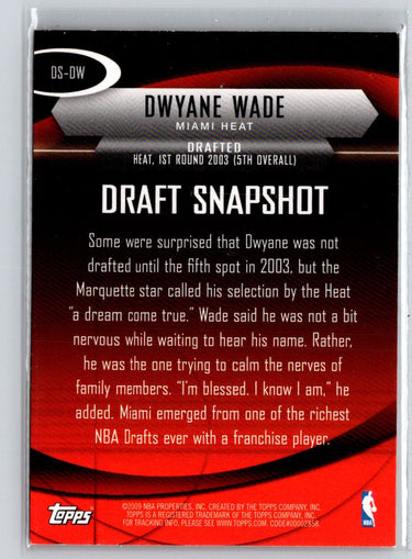 2009-10 Topps #DS-DW Dwyane Wade Draft Snapshot K51