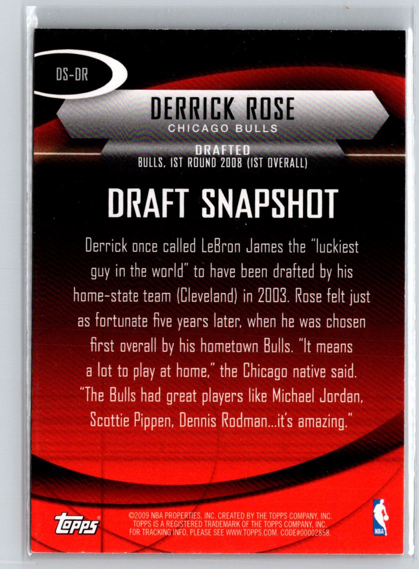 2009-10 Topps #DS-DR Derrick Rose Draft Snapshot K51