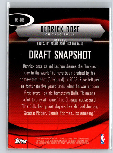 2009-10 Topps #DS-DR Derrick Rose Draft Snapshot K51