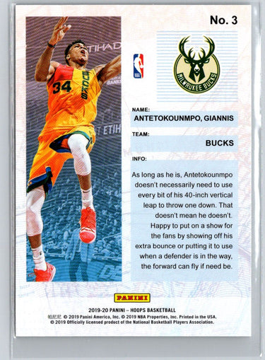 2019-20 Hoops Winter #3 Giannis Antetokounmpo Frequent Flyers K52