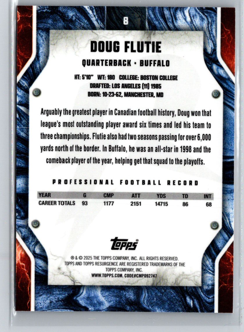 2024 Topps Resurgence - Sky Blue & Pink Shock #8 Doug Flutie K54