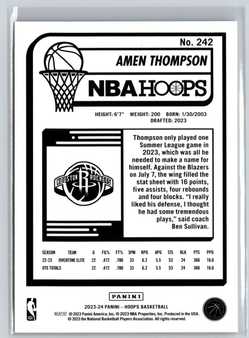 2023-24 Hoops Winter #242 Amen Thompson K54