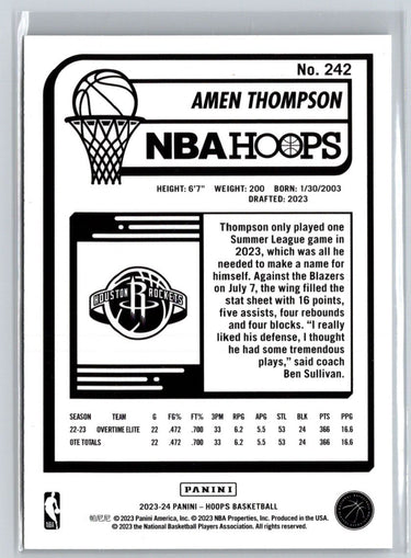 2023-24 Hoops Winter #242 Amen Thompson K54
