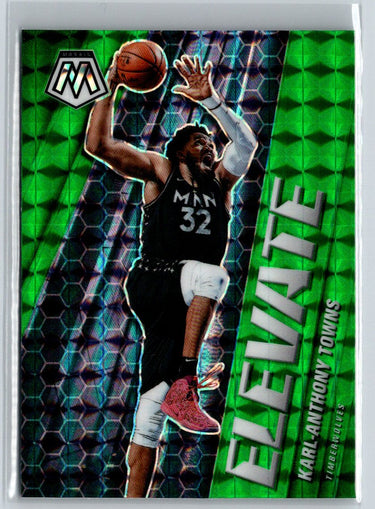 2020-21 Panini Mosaic #15 Karl-Anthony Towns Elevate Mosaic Green K55