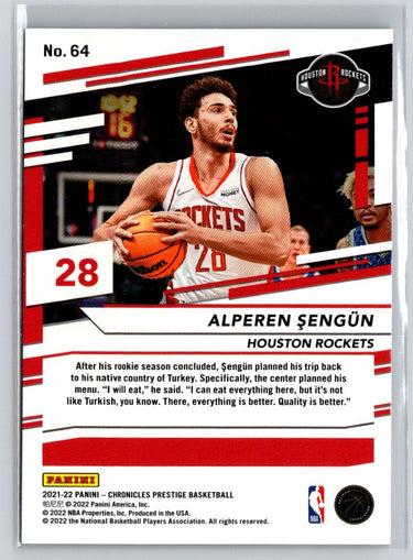 2021-22 Panini Chronicles #64 Alperen Sengun Pink K56