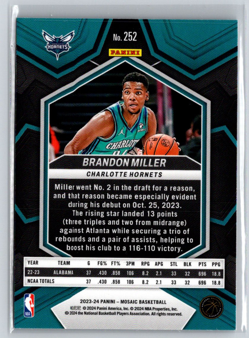 2023-24 Panini Mosaic #252 Brandon Miller K56