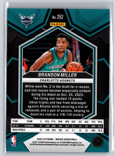 2023-24 Panini Mosaic #252 Brandon Miller K56