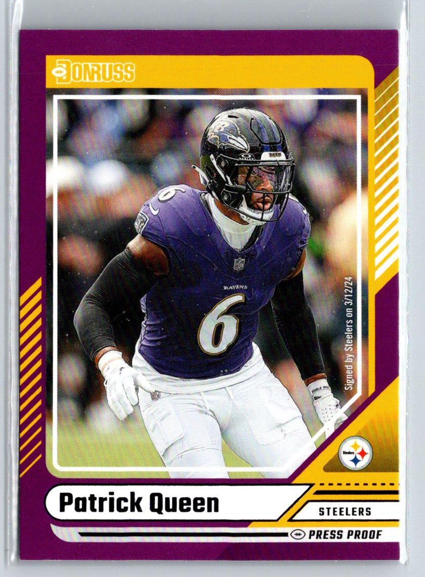 2024 Donruss #89 Patrick Queen Press Proof Purple K56