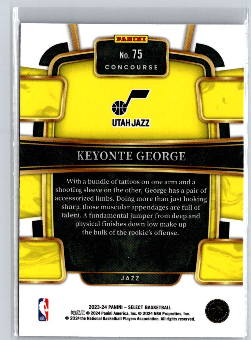 2023-24 Panini Select #75 Keyonte George Blue K57