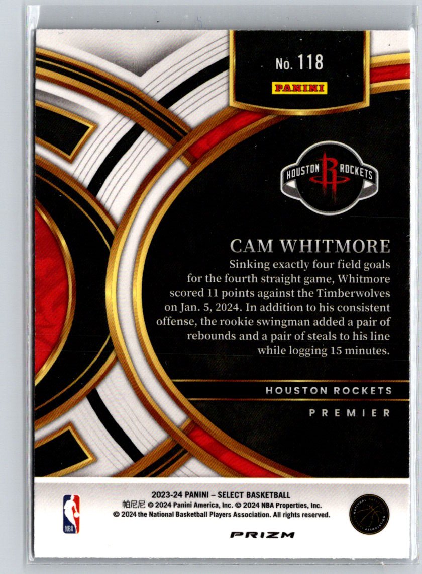 2023-24 Panini Select #118 Cam Whitmore Blue Cracked Ice Prizms K58