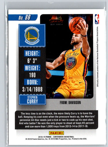 2018-19 Panini Contenders #86 Stephen Curry K58