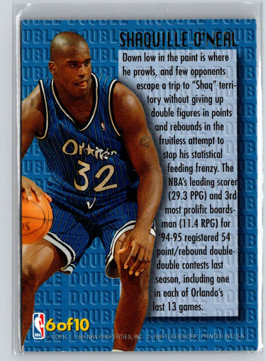 1995-96 Ultra #6 Shaquille O'Neal Double Trouble K58