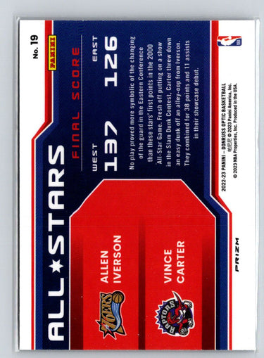 2022-23 Donruss Optic #19 Allen Iverson / Vince Carter All-Stars Holo K58