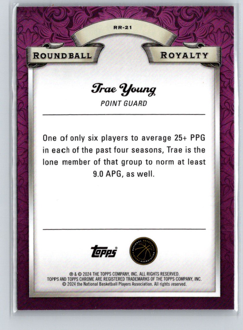 2023-24 Topps Chrome #RR-21 Trae Young Roundball Royalty K59