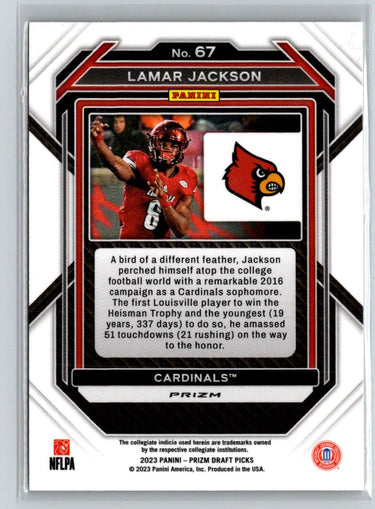 2023 Panini Prizm Draft Picks #67 Lamar Jackson Prizms Gold Ice K60