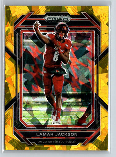2023 Panini Prizm Draft Picks #67 Lamar Jackson Prizms Gold Ice K60
