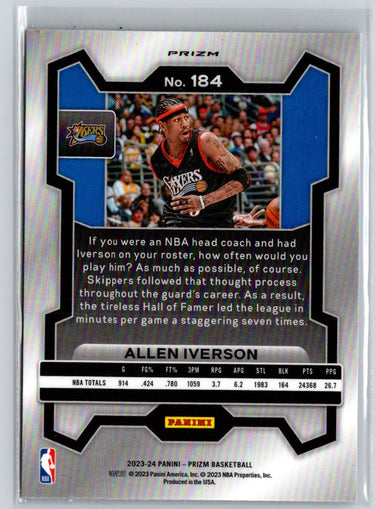 2023-24 Panini Prizm #184 Allen Iverson Prizms Hyper K60