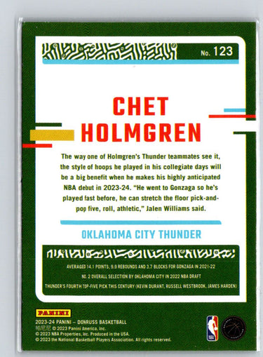 2023-24 Donruss #123 Chet Holmgren Green Laser Holo K61
