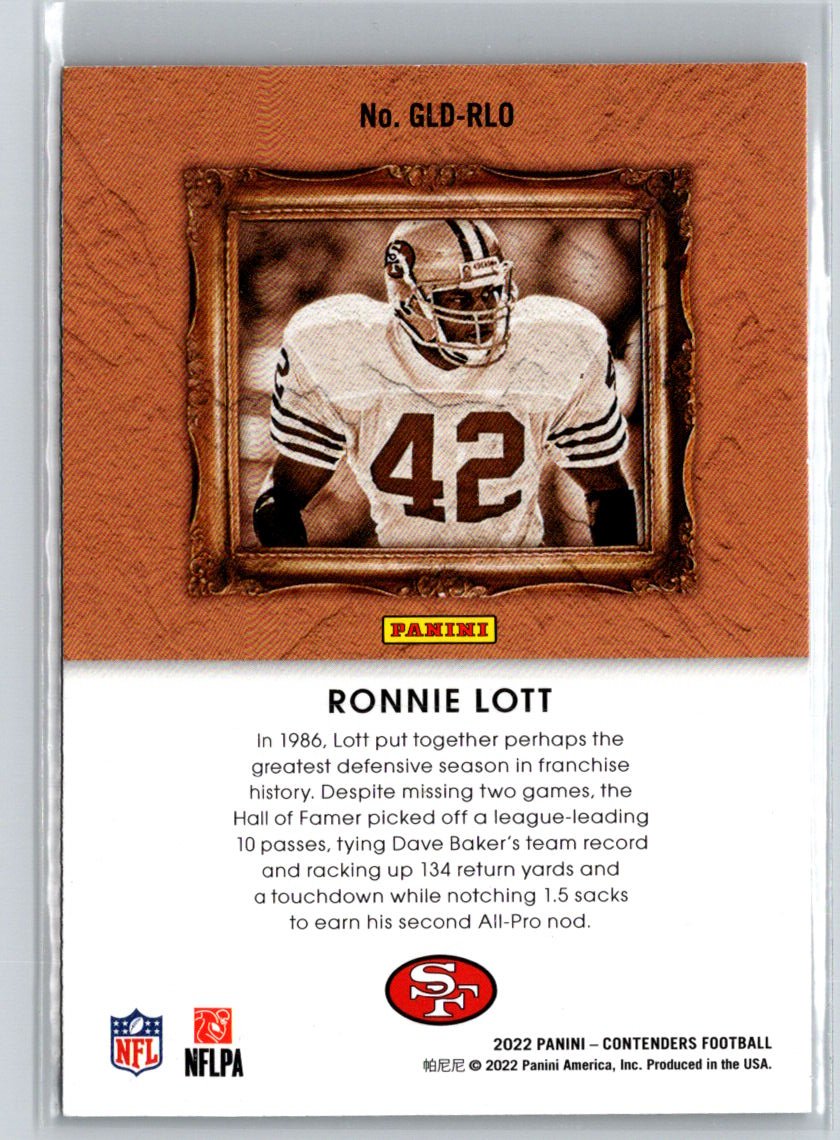 2022 Panini Contenders #GLD-RLO Ronnie Lott Gladiators K62