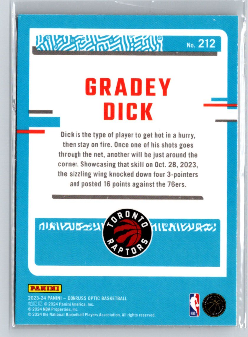2023-24 Donruss Optic #212 Gradey Dick K63
