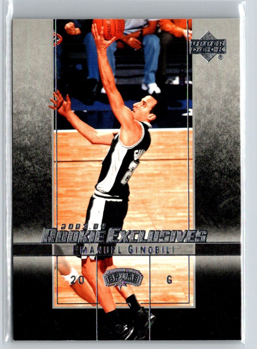 2003-04 Upper Deck Rookie Exclusives #38 Manu Ginobili K64