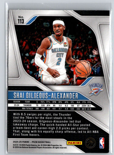 2024-25 Panini Prizm #113 Shai Gilgeous-Alexander K65
