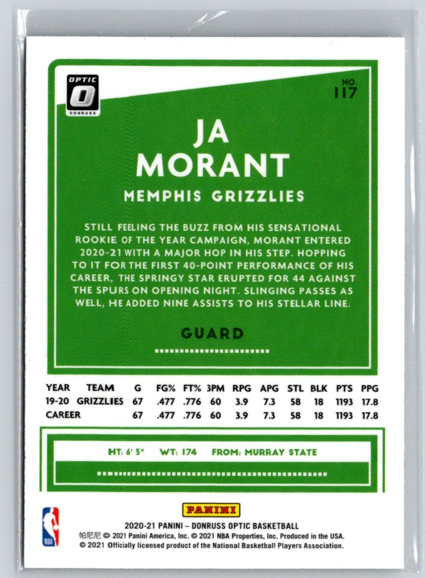 2020-21 Donruss Optic #117 Ja Morant K65