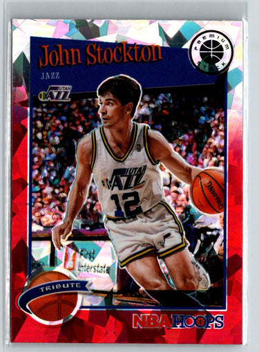 2019-20 Hoops Premium Stock #292 John Stockton Prizms Red Cracked Ice K65