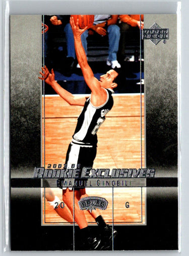 2003-04 Upper Deck Rookie Exclusives #38 Manu Ginobili K65