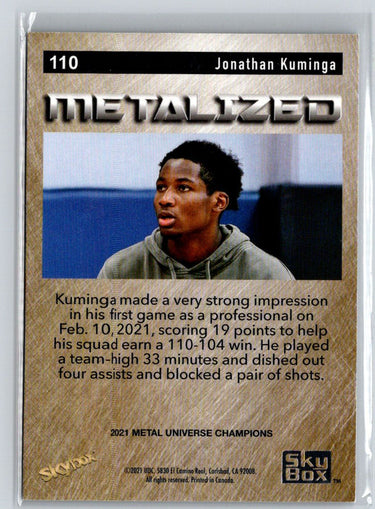 2021 SkyBox Metal Universe Champions #110 Jonathan Kuminga K66