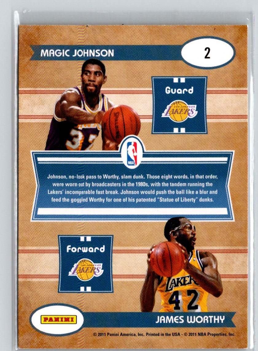 2010-11 Panini Classics #2 James Worthy / Magic Johnson Classic Combos K67