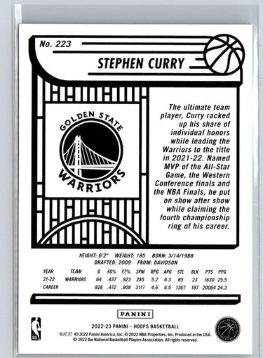 2022-23 Hoops #223 Stephen Curry K67