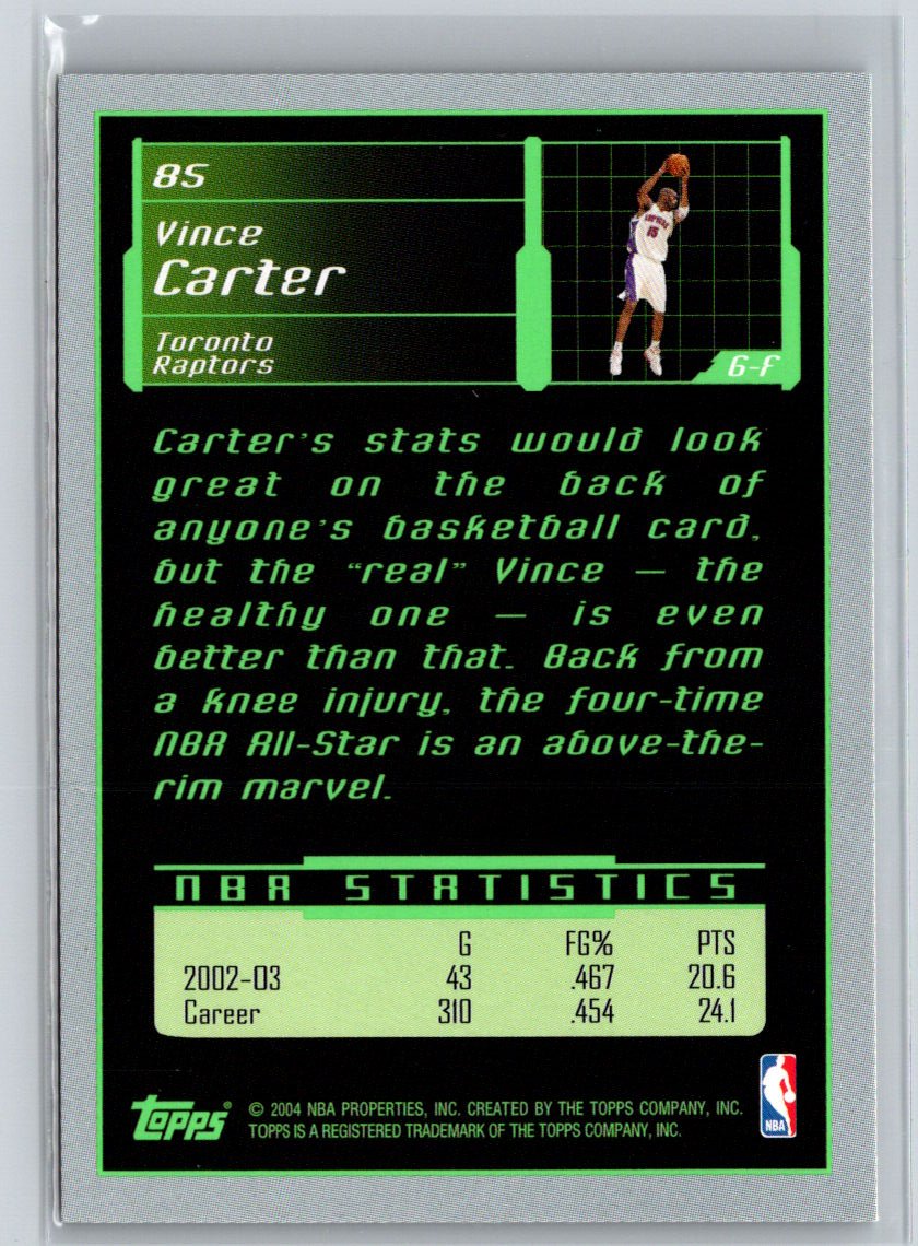 2003-04 Topps Rookie Matrix #85 Vince Carter K67
