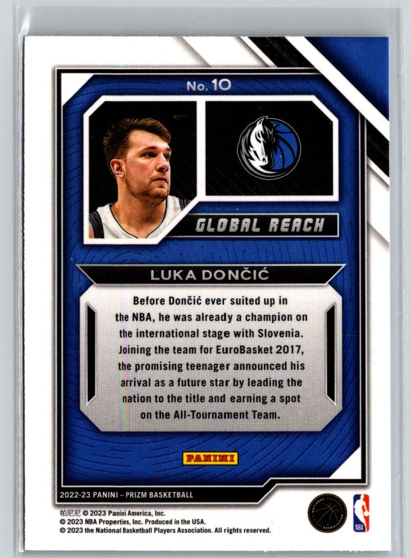 2022-23 Panini Prizm #10 Luka Doncic Global Reach K67